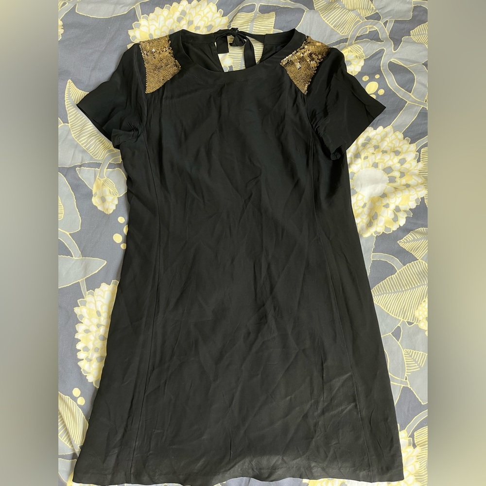Madewell Shift dress w sequinned shoulders